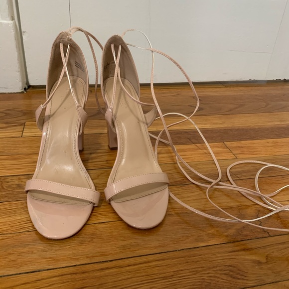 Charolette Rousse Nude pink ankle wrap heels - Picture 4 of 8